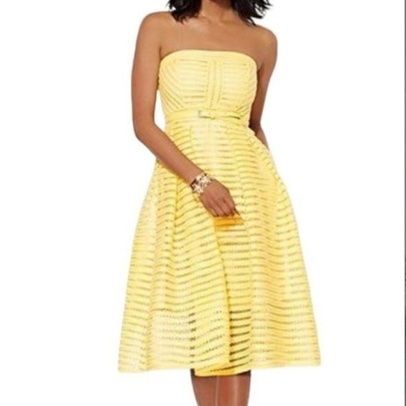 New York and Co Yellow Strapless Dress Size 4 - Picture 12 of 12